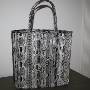 Estee Lauder Snake Faux Leather Double Handle Travel Tote Beach Shoulder Bag
